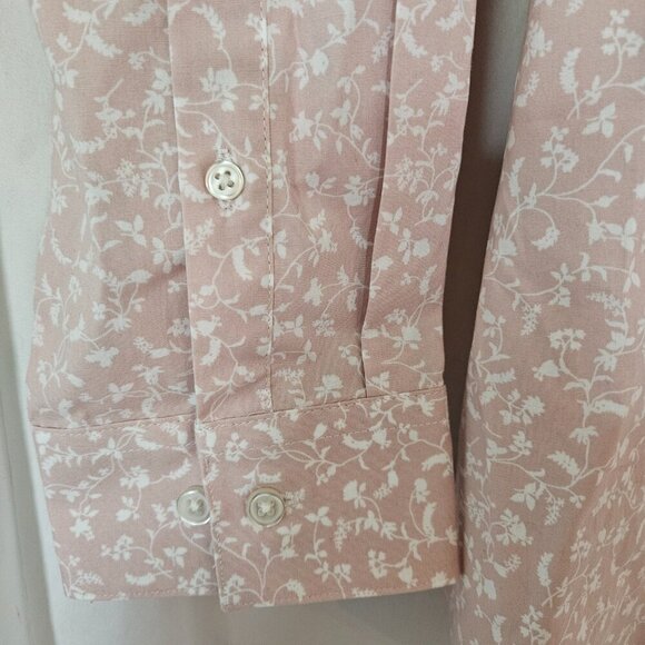 Apt.9 slim, fit light rose  flowered shirt, size 17-17.5/   34/35 NWOT - Picture 3 of 8